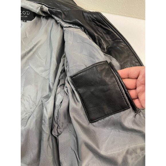 IZOD Men's Black Leather Jacket Full Zip Lined Size XL Classic Style - Picture 11 of 16